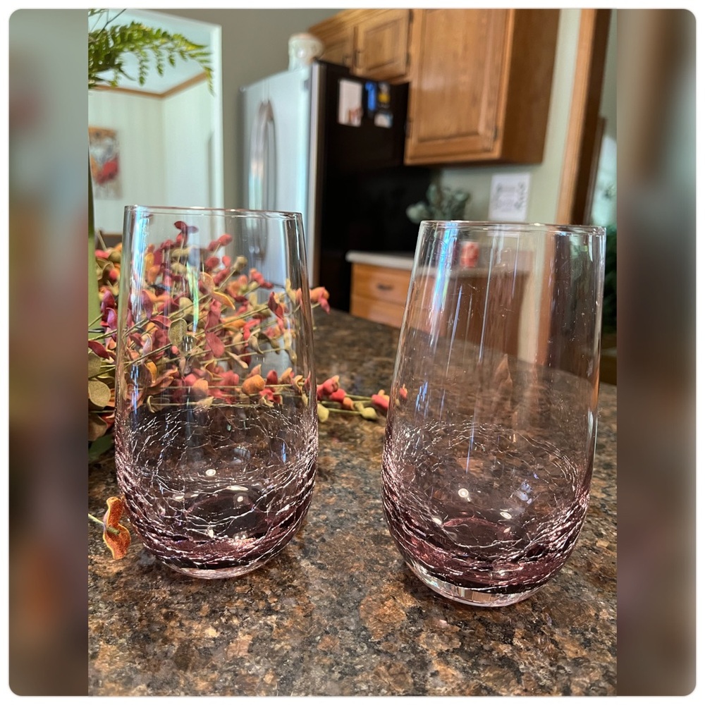 Pier 1-Amethyst Crackle Tumblers-Set of Four-Remarkable!!! - Picture 3 of 7